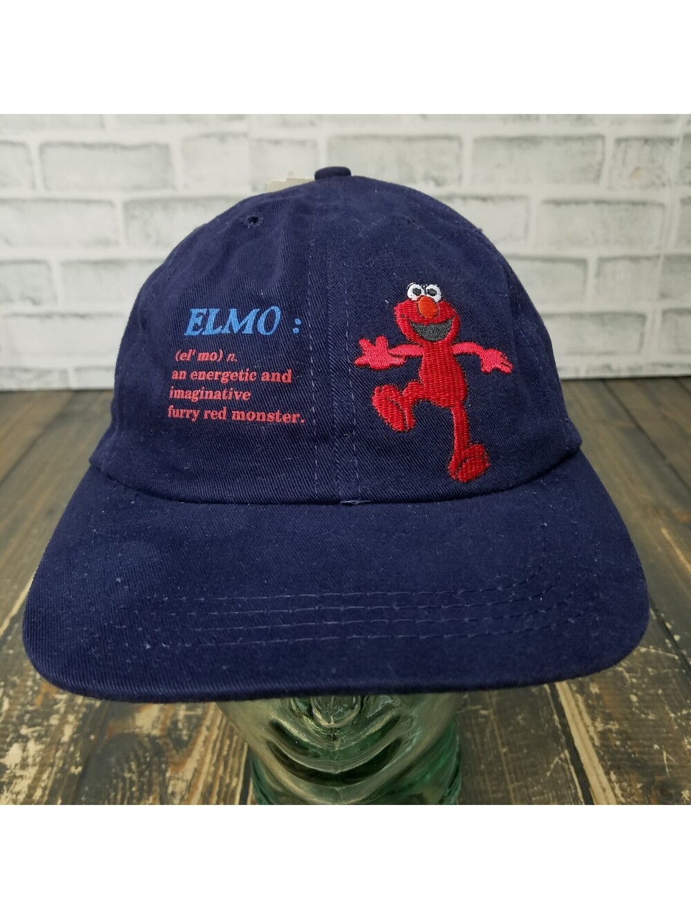 Vintage Sesame Street Elmo Funny Red Monster Blue Hat Baseball Cap Snapback USA